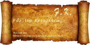 Fülep Krisztina névjegykártya